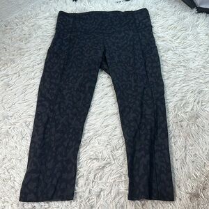 Lululemon Fast and Free Crop II 19" *Non-Reflective Formation Camo Deep Coal Mul